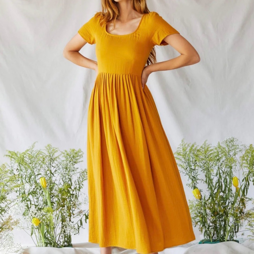 Christy Dawn Mustard Yellow Maxi Dress